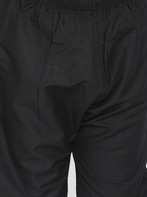 Boy's Black Kurta With Pyjama